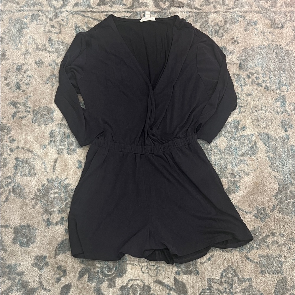 Silence + Noise Black Women's Wrap Romper